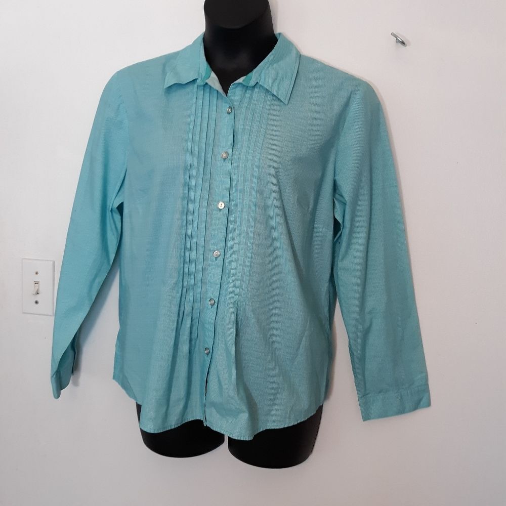 Chico's blue plaid button up